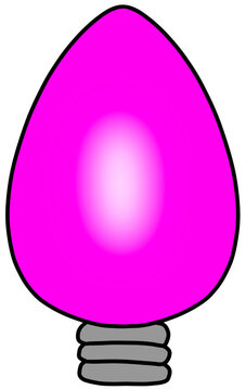 Pink Christmas Light Bulb