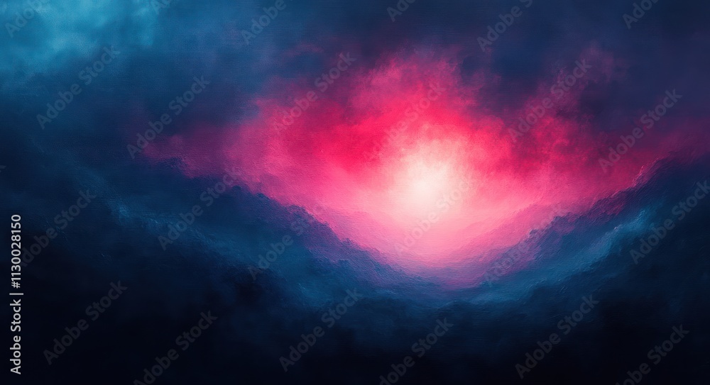 Aufkleber turquoise pink gradient background soft light ethereal abstract design
