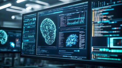 Obraz premium Supercomputer processing vast amounts of data, symbolizing advanced technology and innovation in data analytics and computational power.