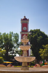 Fuente y reloj de Jonacatepec, Morelos, M&eacute;xico