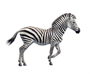 Fototapeta premium Zebra on white background