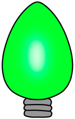 Green Christmas Light Bulb