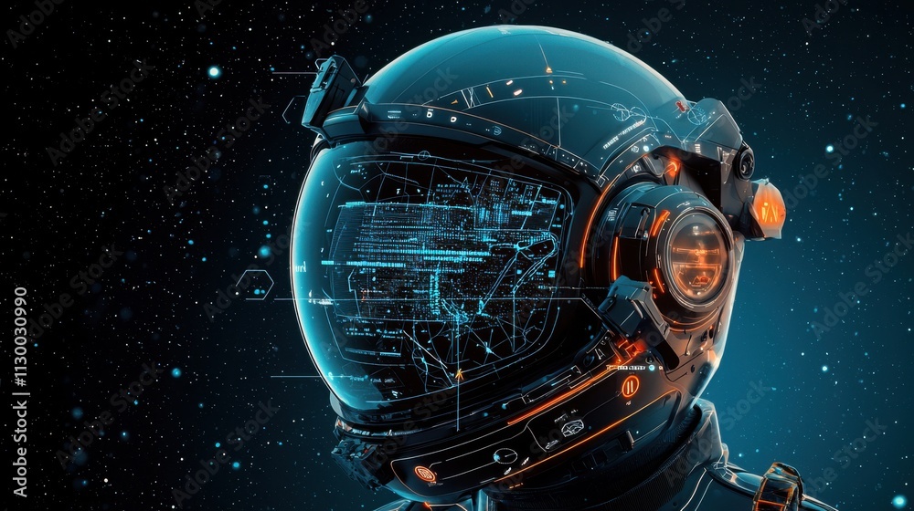 Leinwandbilder exploring futuristic helmets high-fidelity heads-up display technology in space environments from a 