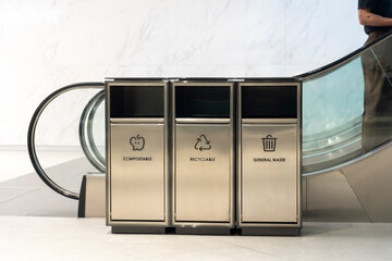 Waste Separation Bins in shopping mall