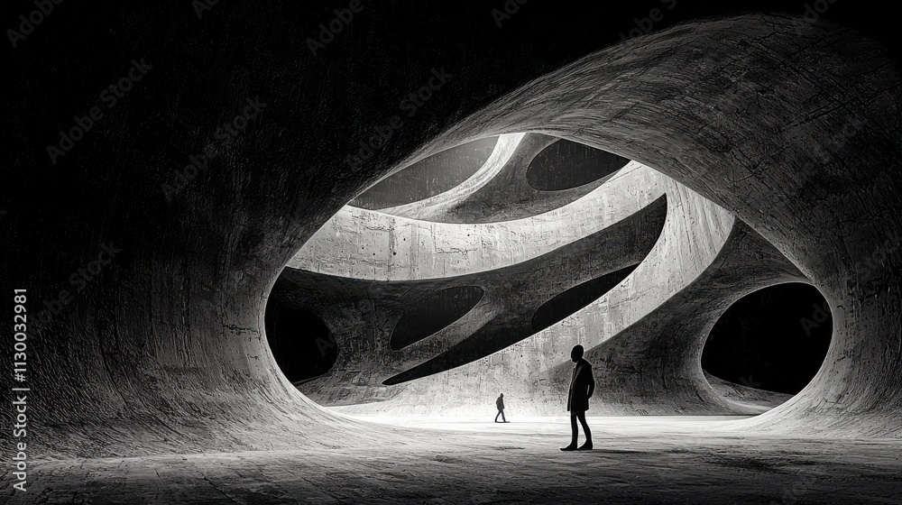 Poster surreal waves flowing through dimensions enigmatic beach high fidelity visuals otherworldly environm