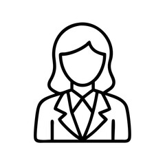 Obraz premium woman in business suit icon, womens day line art, women’s day icon - simple black line art icon of woman in business suit, symbolizing womens day celebrations womens day vector art 