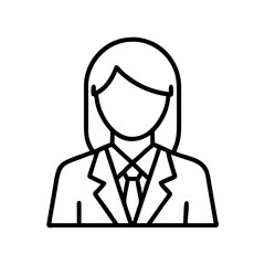 Obraz premium woman in business suit icon, womens day line art, women’s day icon - simple black line art icon of woman in business suit, symbolizing womens day celebrations womens day vector art 