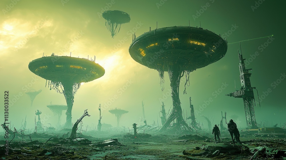 Poster Exploring an alien landscape through a tear in the fabric of reality unseen world digital art sci-fi environment otherworldly viewpoint high fidelity vision for the imagination