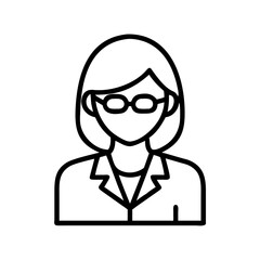 Fototapeta premium woman teacher icon, womens day line art, women’s day icon - simple black line art icon of woman teacher, symbolizing womens day celebrations womens day vector art 