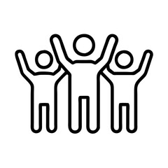 Fototapeta premium diverse arms raised icon, womens day line art, women’s day icon - simple black line art icon of diverse arms raised, symbolizing womens day celebrations womens day vector art 