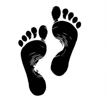recommend clip art: Black Two footprint or One  foot print white background Design 