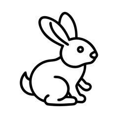 Obraz premium bunny rabbit icon, spring line art, Spring icon - simple black line art icon of bunny rabbit, symbolizing spring celebrations spring vector art 