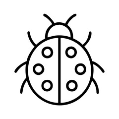 Obraz premium ladybug icon, spring line art, Spring icon - simple black line art icon of ladybug, symbolizing spring celebrations spring vector art 