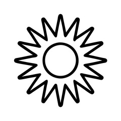 sunbeam icon, spring line art, Spring icon - simple black line art icon of sunbeam, symbolizing spring celebrations  spring vector art 