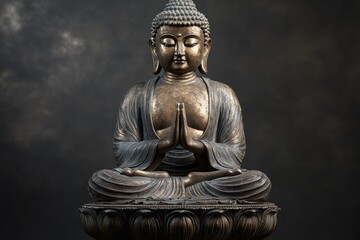 Obraz premium Bronze Buddha Statue in Meditation Pose