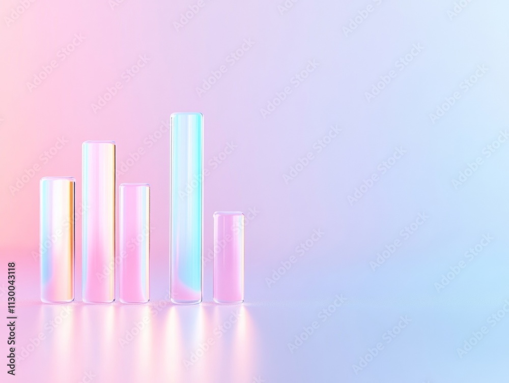 Poster Pastel Financial Graphs in Geometric Minimalism Abstract Business Card Background