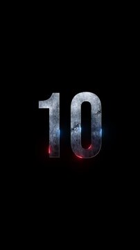 Laser countdown 10 to 1 on vertical video orientation