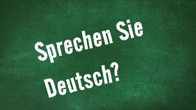 Kreidetafel in der Schule und Frage Sprechen Sie Deutsch