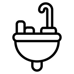 Obraz premium Wash basin Line Icon