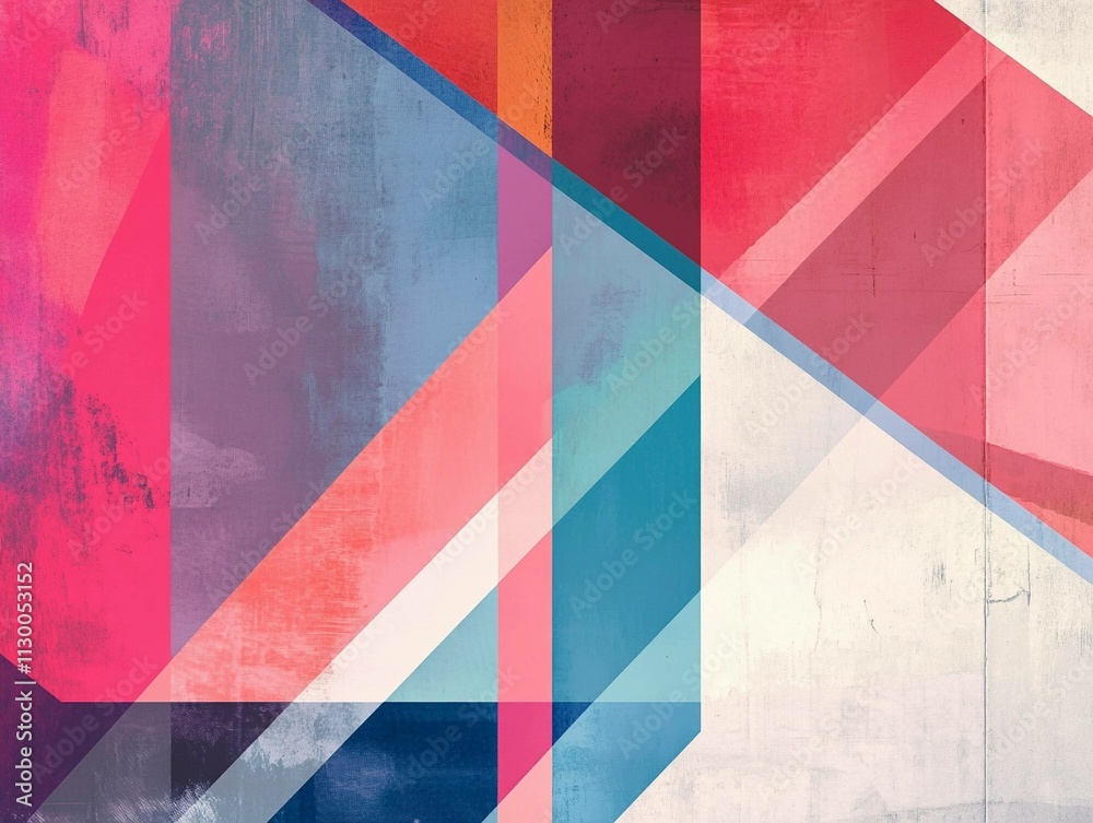 Poster geometric abstraction with vibrant colors and dynamic shapes in a modern artistic composition. gener
