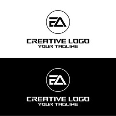 Naklejka premium creative letter logo ea desain vektors