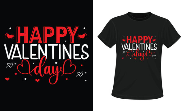Happy Valentines Day Typography T-shirt Design, 14th February Typography tshirt design, Valentines Day T-shirt Design 2025, Love T-Shirt Design