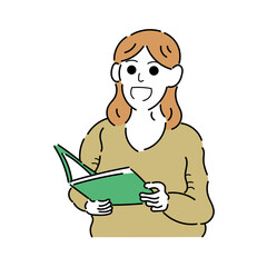 朗読をしている女性