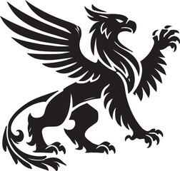 Regal griffin silhouette vector art, Regal griffin vector illustration design
