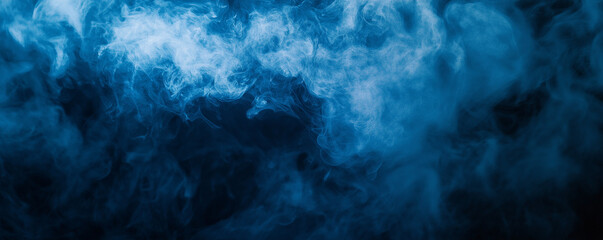 Dark Blue Background with Subtle Grainy Texture, Floating Dust Particles, and Low Lighting. A Soft Glow from Behind Adds Depth and a Dreamlike Atmosphere to the Scene