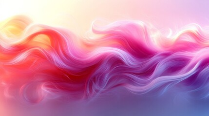Obraz premium Pastel Waves Artistic Gradient of Soft Curls and Vibrant Hair Diversity