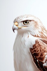 Obraz premium Close-Up Portrait of a Majestic Falcon Against a Light Background