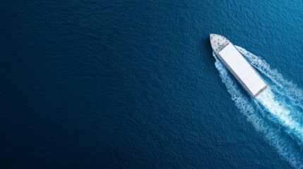 Fototapeta premium Aerial View Cargo Ship Ocean Freight Transportation