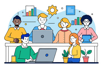 group of people working together