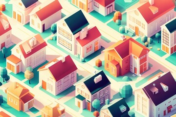 Fototapeta premium An illustrative concept of the housing market showcasing