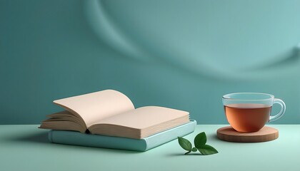 Mental health and depression concepts: Journal and tea in therapy session, mindfulness theme, cozy textures.
