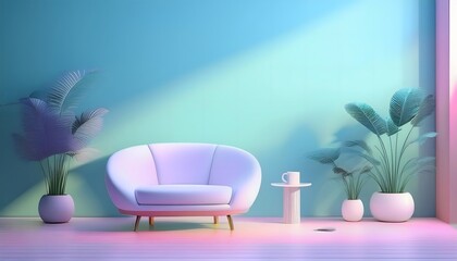 Mental health and depression concepts: Peaceful counseling session, plants and soft colors, relaxing vibes.