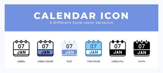 Calendar january symbol. vector icon symbol. logo illustration. vector graphics