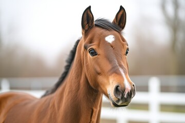 Fototapeta premium Portrait of a brown horse