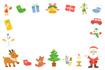 Fototapeta premium クリスマス素材のフレーム イラスト