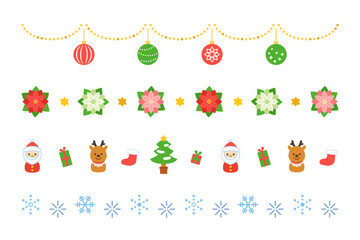 Fototapeta premium クリスマスのラインセット イラスト