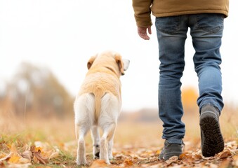 Autumn Stroll Family and Dog Celebrate International Animal Rights Day, Thanksgiving, and World Kindness Day