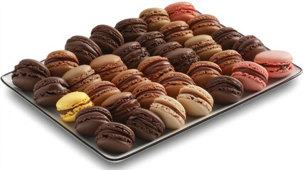Colorful Collection of Delicious French Macarons on a Plate