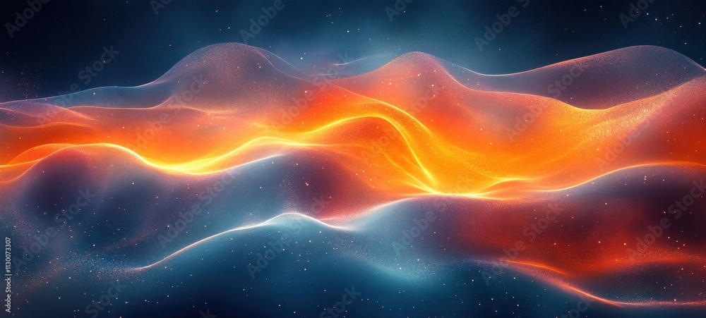 Aufkleber Orange and Teal Abstract Gradient Background with Soft Lighting Minimalist Design