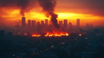 Fototapeta premium Scorched Skyline at Sunset