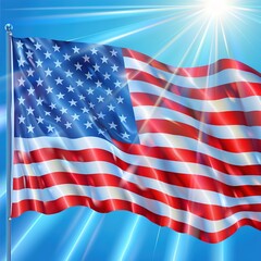Obraz premium american flag waving