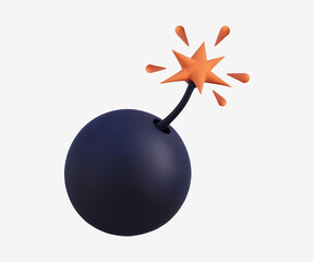 Bomb Exploding 3D Illustration icon design