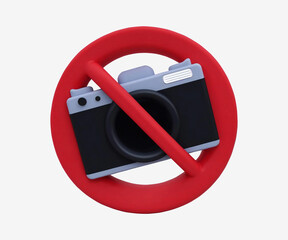 Camera Prohibition Warning sign 3D Illustration