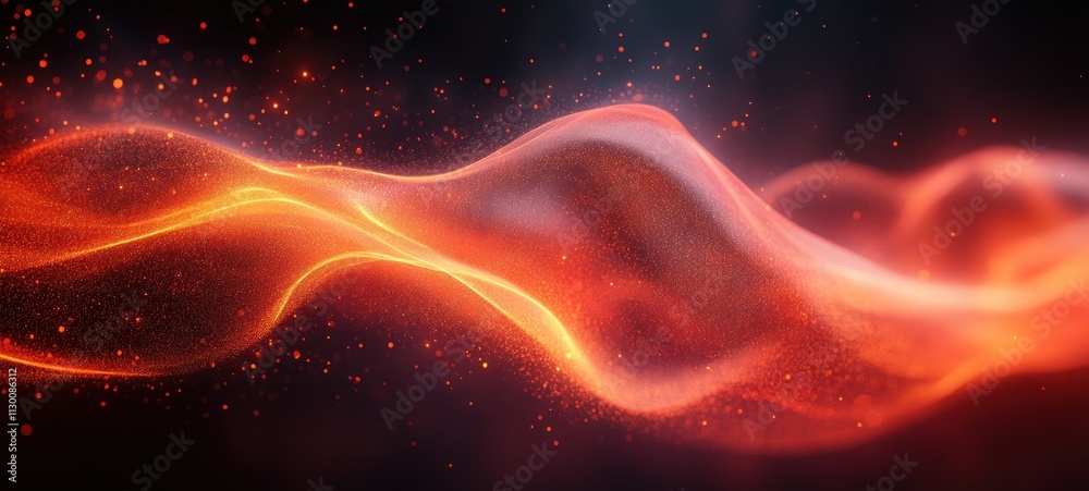 Leinwandbilder Abstract Warm Gradient Background with Vibrant Orange and Red Blending into Dark Soft Focus Noise Texture for Modern Art and Design
