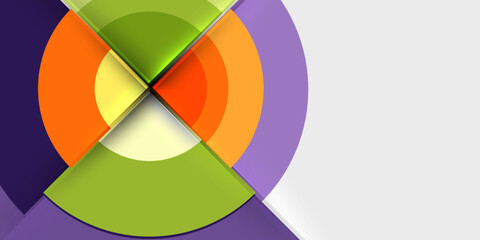 Obraz premium Circle and semi circle geometric background. Vector Illustration For Wallpaper, Banner, Background, Card, Book Illustration, landing page