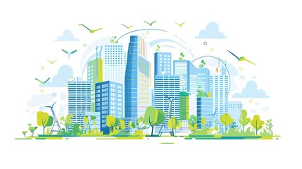 Obraz premium Background Business City Technological Development